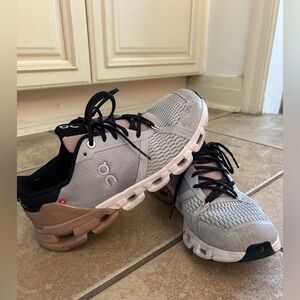 On Running Sneakers in Gray and Brown